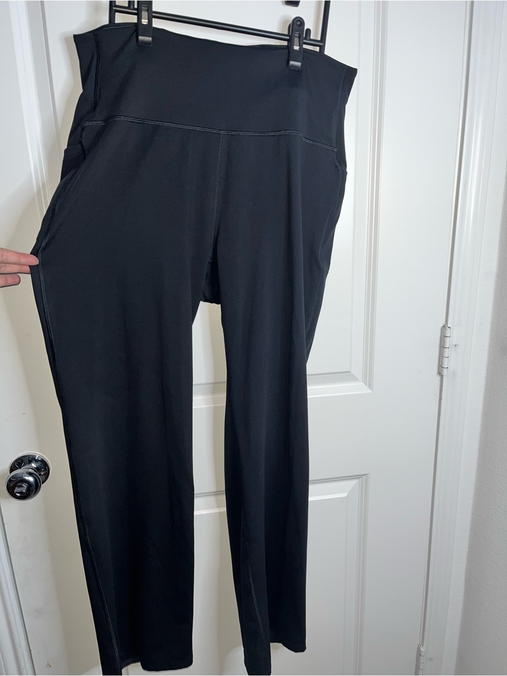 All In Motion Womens XXL Black Brushed Sculpt Straight Leg Yoga Gym Pants Pocket